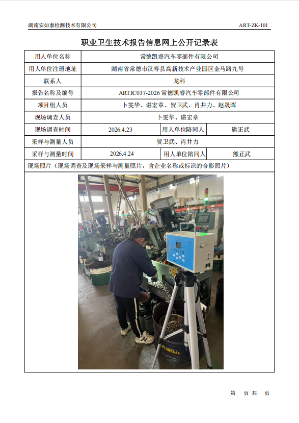 常德凯睿汽车零部件有限公司